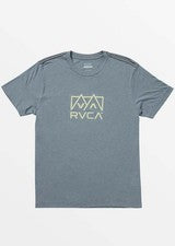 Camiseta RVCA Para Hombre Calce Ajustado Punto Rojo Gráfico Pico Piedra de Pedernal Azul-2XL