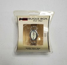 Reloj Vintage Bugle Boy Damas Plateado NUEVO Antiguo Stock Años 80 90 Y2K Hipster