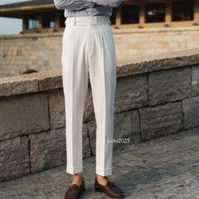 Pantalones largos rectos estilo italiano para hombre Vestido formal Fiesta Negocios Pantalones Talla