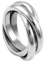 Anillo de tres bandas para damas anillo de 3 piezas alianza de boda acero inoxidable joyería de motociclista 47