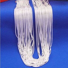 Venta al por mayor Collares de cadena de serpiente enchapados en plata de ley 925 para joyería de 10X 16-30 pulgadas