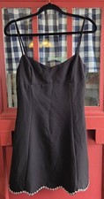 Mini Vestido Para Mujer Clásico Negro Sin Mangas Correa Cremallera Lateral Talla M Nuevo con Etiquetas