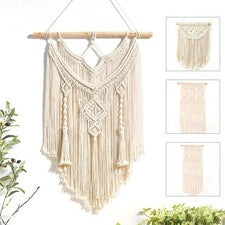 Macramé Colgante de Pared Tapiz Decoración de Pared Boho Chic Tejido Decoración del Hogar
