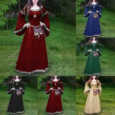 Vestidos esenciales de mujer medieval gótico manga larga aptos para todas las ocasiones