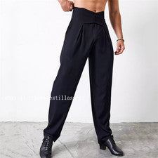 Pantalones de baile para hombre Pantalones rectos Salsa latina Modernos Rumba Tango Salón OL