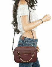 Bolso Bandolera Michael Kors Jet Set Artículo East West Cadena Hombro Merlot