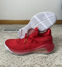 Nuevas zapatillas de baloncesto Under Armour Curry 6 Team rojas talla 14 para hombre 3022893-605