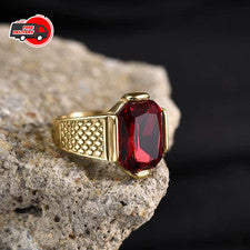 Anillo de acero inoxidable vintage de alta calidad para hombres piedras preciosas moda joyería