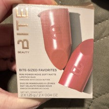 Mini lápiz labial Bite Beauty dúo rosa y rojo mate 2 x 1,25 g