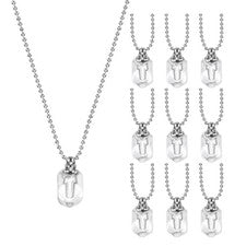 Collar de 10 piezas viales, botella de perfume de diamante de vidrio de acero inoxidable de 14 mm, transparente