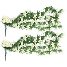2 Piezas Flores Artificiales Decorativas Decoración Hogar Colgante Pared Flor