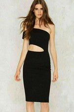Vestido ceñido al cuerpo Nasty Gal para mujer tejido negro corte cierre hombro frío talla XS