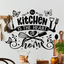 Pegatina de pared de cocina silueta blanca negra para decoración del hogar moderno