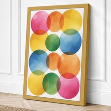 Impresión en lienzo geométrica geometría a color arte de pared decoración del hogar listo para colgar