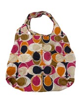Nuevo Bolso de Viaje Coach Hampton Logo Hobo Nylon Embalable 14x16 CC9