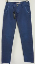 Nuevo pantalón chino Zero Construction para hombre 30 x 30 azul desgastado botón plano mosca