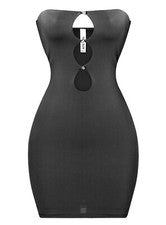 Sexy Mini Vestido TRESSER Para Mujer Moda Negro Sin Tirantes Estrás Club/Fiesta