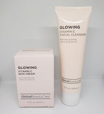 Crema brillante para la piel Global Beauty Care vitamina C 1,7 oz y limpiador facial 2 oz
