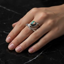 Anillo de plata esterlina 925 con piedras preciosas de ópalo de fuego hecho a mano joyería regalo para San Valentín
