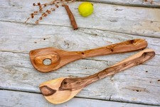 Juego de cucharas de madera de olivo utensilios de cocina de madera artesanal...
