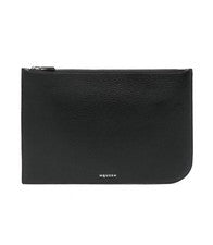 (SIN IMPUESTOS ADUANEROS) ALEXANDER MCQUEEN Bolso clutch de cuero negro auténtico diseñador