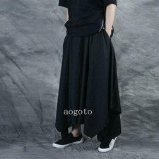 Pantalones holgados para hombre Pantalones irregulares Pantalones Stage Bell Bottom negros