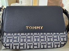Tommy Hilfiger Mujer Bandolera Bolso de Mano Azul Marino Textil Nuevo con Etiquetas $98