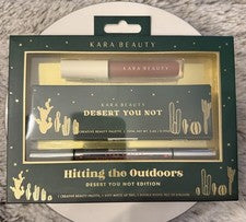 Conjunto de maquillaje ojos/labios Kara Beauty “Desert You Not” Hitting The Outdoors nuevo en caja