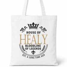 Bolso de Mano HEALY Family Apellido Casa de Algodón Blanco