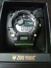 Reloj Zoo York, digital, nuevo en caja, cara negra, correa verde, 54786