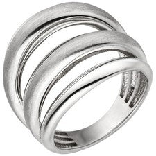 Anillo mujer plata 925 ancho varias filas grueso varios tamaños mate brillante