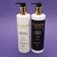 HABIBI NEW YORK Juego de champú y acondicionador de queratina - Set ritual capilar - 400 ml cada uno