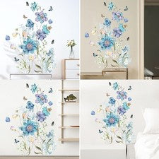 Pegatinas de PVC extraíbles de pared con hojas de flores calcomanías para decoración del hogar guardería para niños