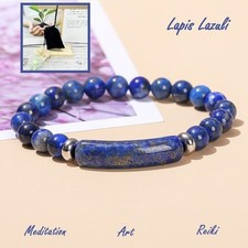 Pulsera de lapislázuli natural para aliviar el estrés meditación curación piedras preciosas joyería