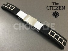 Correa de reloj Citizen AT4021-02L, AT4025-01E, AT4027-06E 24 mm goma negra/acero