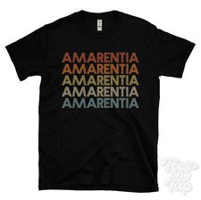 CAMISETA ESTILO RETRO REPETIDA AMARENTIA Hombre y Mujer Novedad Genial Nombre Regalo