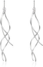 Pendientes enhebradores de plata de ley 925 para mujer de moda, pendientes hechos a mano judíos...
