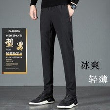 Pantalones de hombre finos informales de negocios rectos deportes moda color liso