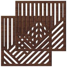 2 Piezas Accesorios de Habitación Colgantes de Pared Decoración del Hogar Tallado Geométrico