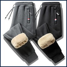 Pantalones para correr engrosados de invierno para hombre informales con cordón ropa deportiva estilo algodón