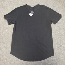 Camiseta Buck Mason Desteñida Negra Venice Wash Algodón Pima Dobladillo Curvo Para Hombres MED