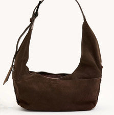 NUEVO CON ETIQUETAS Hammitt Marrón Oscuro Gamuza Mediano Tom Cremallera Cinturón Bolso de Hombro Cartera $495