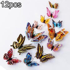 12x 3D Hágalo Usted Mismo Mariposa Pegatinas de Pared PVC Arte Habitación Calcomanía Decoración del Hogar