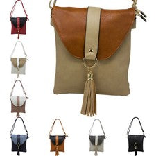 Bolso Bandolera Mujer Borla Anillo Color Solapa Damas Bolso de Hombro 211020