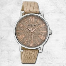Oozoo Metal Reloj de Mujer Brillante Análogo Cuarzo Pulsera Beige Junior UOJR301