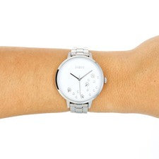 Oozoo Reloj de Pulsera Mujer Relojes Análogo Acero Inoxidable Plata UOC11120