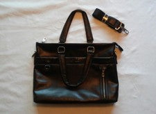 Avber Mujer Negro Moda Imitación Cuero Bolso de Mano Convertible Correa Bolso Cartera