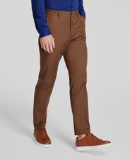 Pantalones de vestir Michael Kors para hombre marrón claro de algodón elástico talla 38 W x 32 L