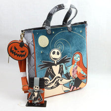 Bolso de Mano y Tarjetero Loungefly Pesadilla Antes de Navidad Jack & Sally Terciopelo