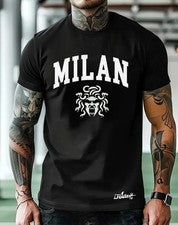 Camiseta Italiana Milano Para Hombres Gráfica Nueva Moda Llegada Camisa Estilo Suave
